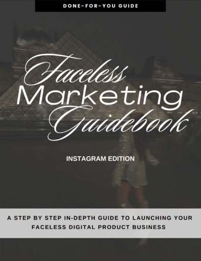 Faceless marketing guide book